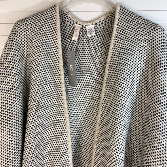 NWT Ann Taylor LOFT Tight Knit Poncho Jacket Sweater Open Front Cardigan OS - Picture 5 of 8
